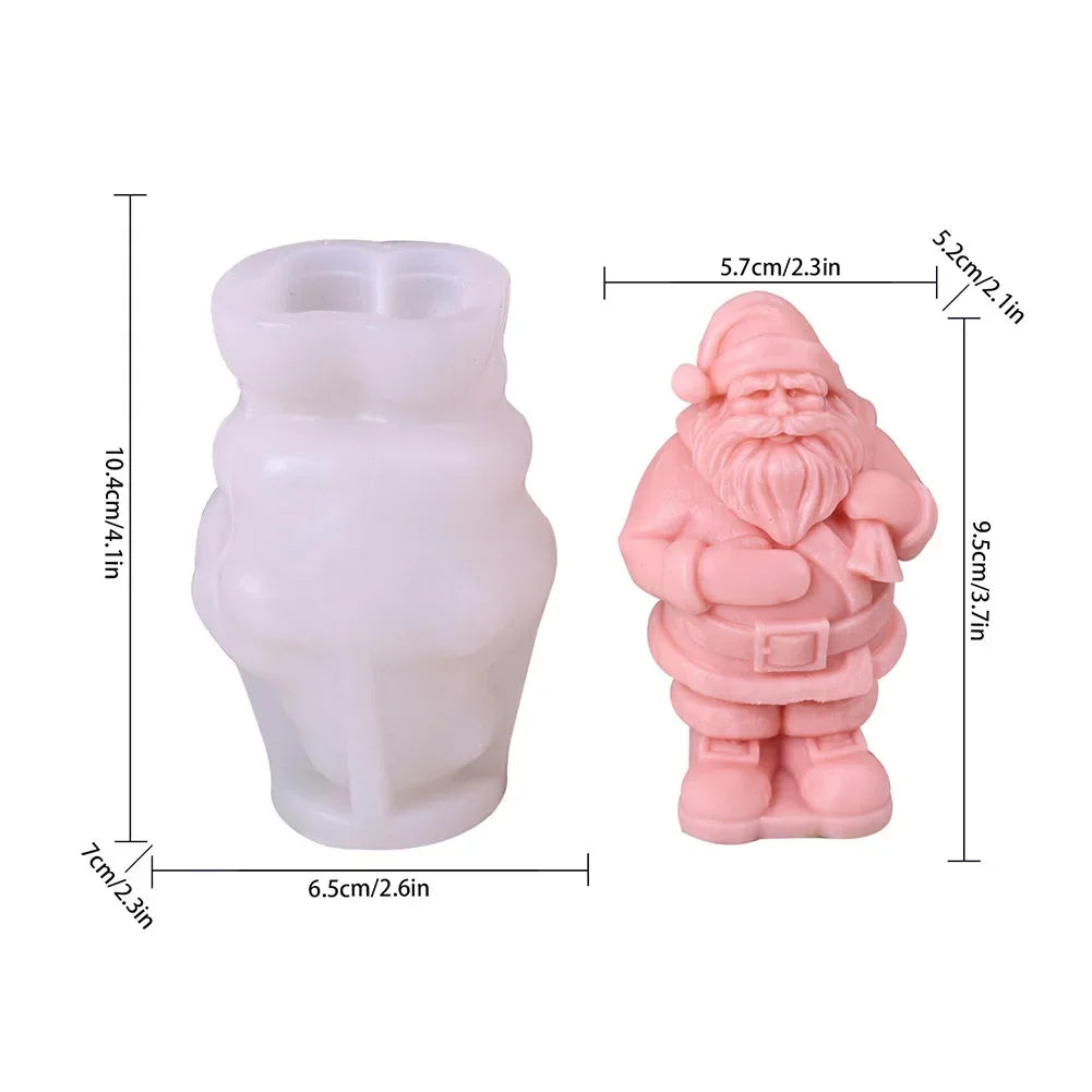 3D Santa Claus Silicone Candle Molds Table Ornament Christmas Party Decorating Supplies