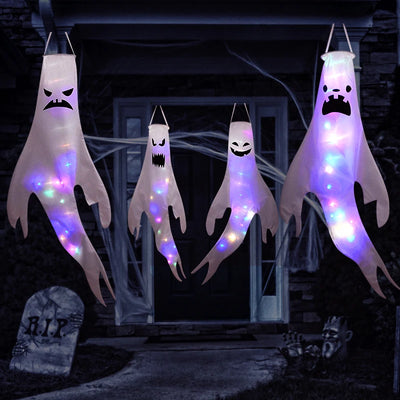 Halloween LED Light Hanging Ghost For Halloween Party Home Outdoor Indoor Decoration Large Glowing Spooky Lamp Horror Props 2024 