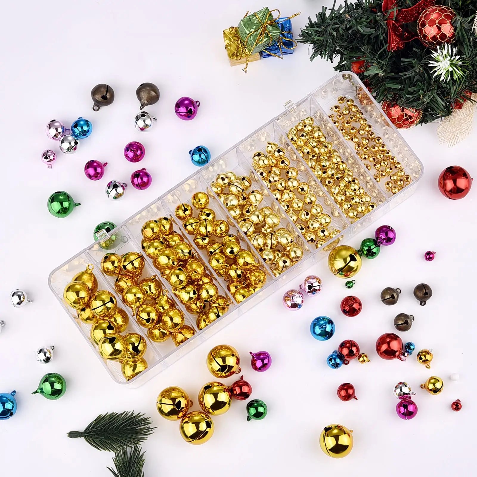 5-50PCS 6-25mm Mix Colors Loose Beads Small Jingle Bells Christmas Decoration DIY Handmade Crafts Xmas New Year Ornament Gift