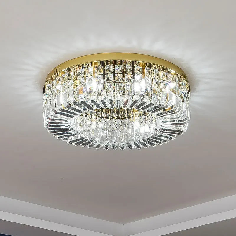 Modern Crystal Ceiling Light - Gold & Silver Chandelier, Nordic LED Suspension Luminaire for Living, Dining, and Bedroom