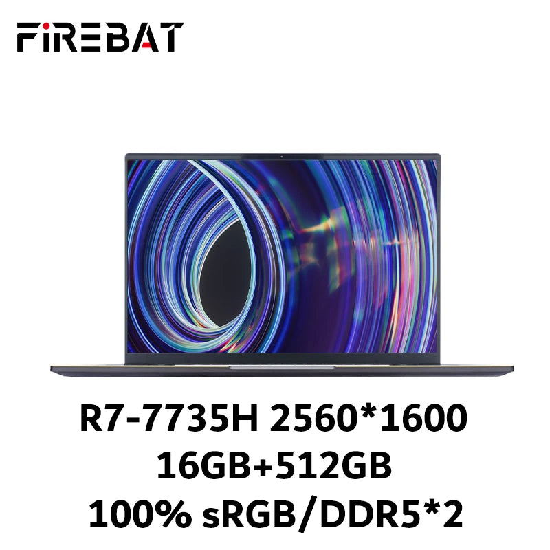 FIREBAT U6 NEW 16 Inch Ultra Slim Laptop Ryzen 7 7735H/7840H 2560x1600 120Hz