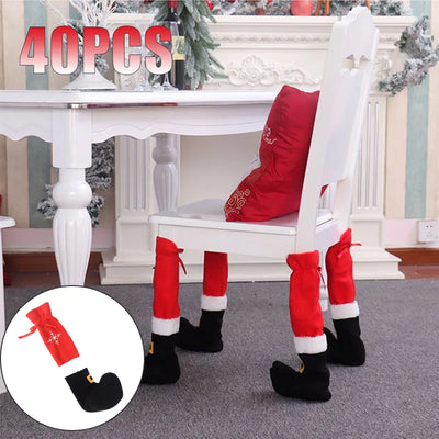 Christmas Chair Leg Covers Restaurant Stool Table Leg Covers Christmas Hotel Decoration Supplies Christmas Decoration 
