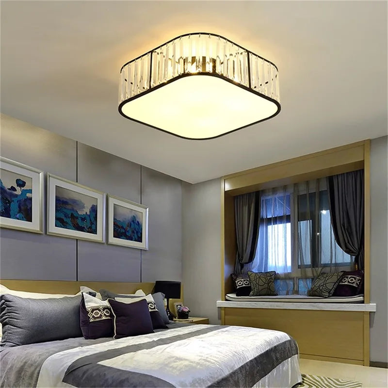 TINNY Modern Square Ceiling Light – Luxury Gold LED Lamp Fixtures for Dining Room Home Decoration 