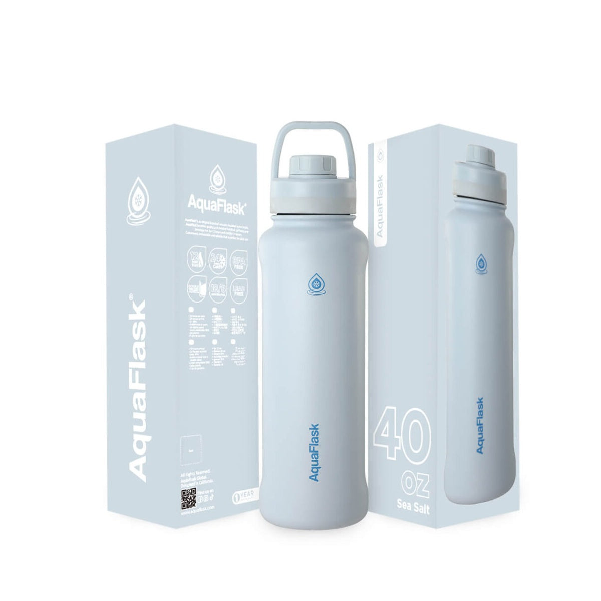 AquaFlask 1080ml (40oz) Double Wall Insulated Stainless Steel Water Bottle – Hot & Cold, Leakproof, BPA-Free 