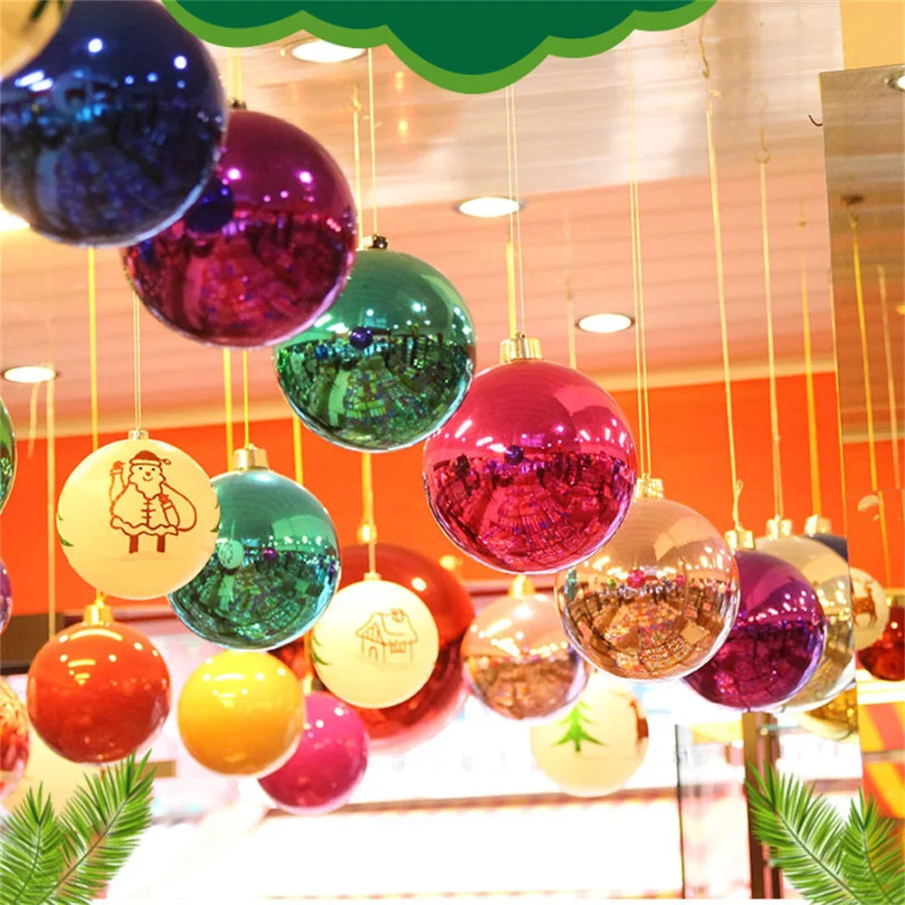 15cm Big Christmas Ball Decorations 2023 Glitter Green Red Xmas Tree Ornaments Wedding Party New Year Home Office Ceiling Decor