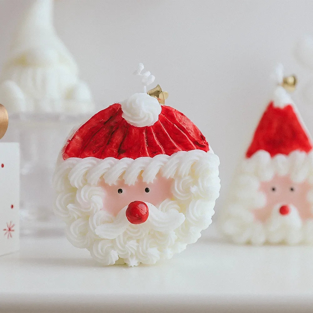 Santa Claus Aromatherapy Candle Handmade Christmas Souvenir Cake Shape Fragrance Candle