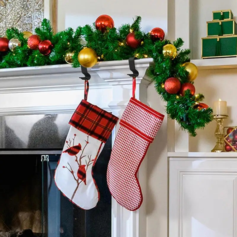 Christmas Stocking Holders For Mantle Simple Metal Mantle Clip Anti-Rust Fireplace Hanger Stockings Hook Decoration Christmas