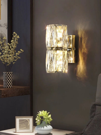 Light Luxury Crystal Wall Lamp - Modern LED Simple Design for Aisle, Bedroom, Bedside, and Living Room 