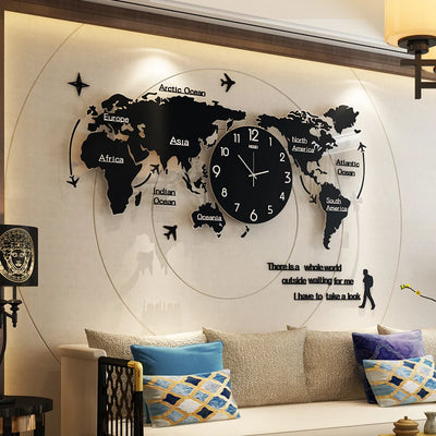 Acrylic Wall Clock 3D DIY Large Wall Hanging Clock with Wall Stickers Home Decorations 