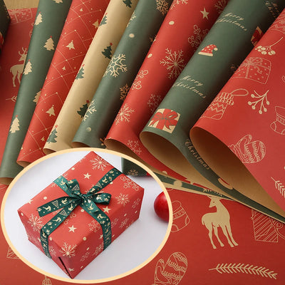 75x50cm Christmas Gift Wrapping Paper DIY Craft Paper Bag Gift Decoration Birthday New Year Party Wedding Gift Packaging Papers 
