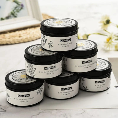 Black Tin Scented Candle Home Decor Scented Candle Smokeless Burning Bath Stress Relief Gift Christmas Gift Canned Candle 