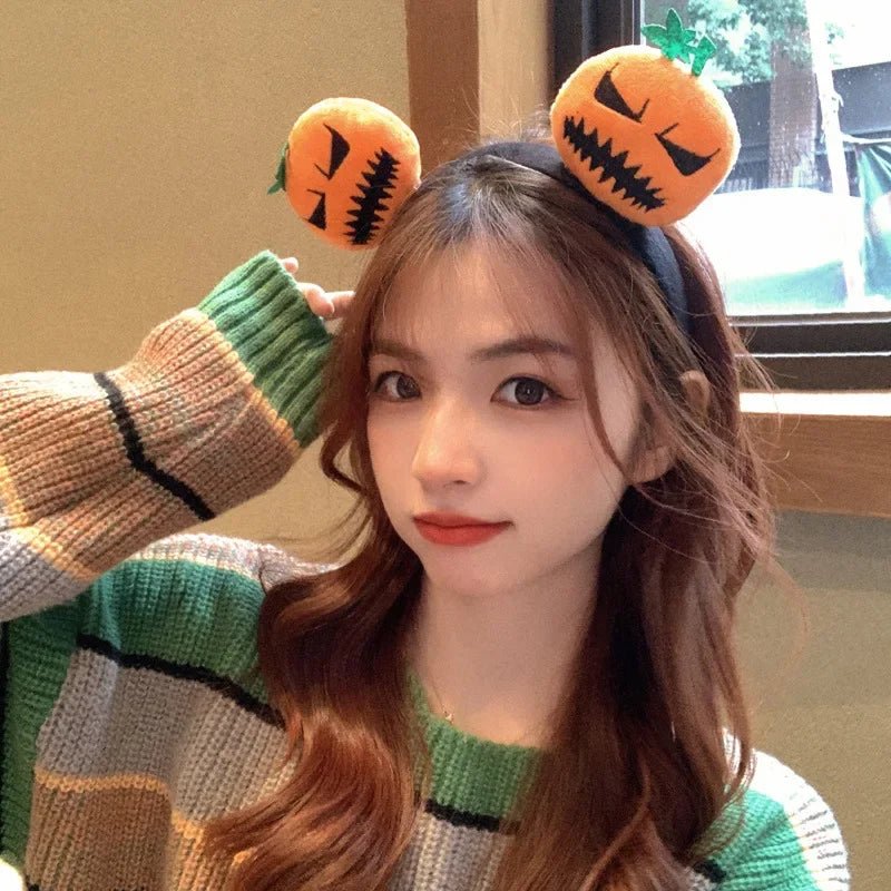 20PCS Halloween Spooky Pumpkin Hair Bands Quirky cute wash face headband women 2024 Halloween Party Hairpin Decoration Headpiece