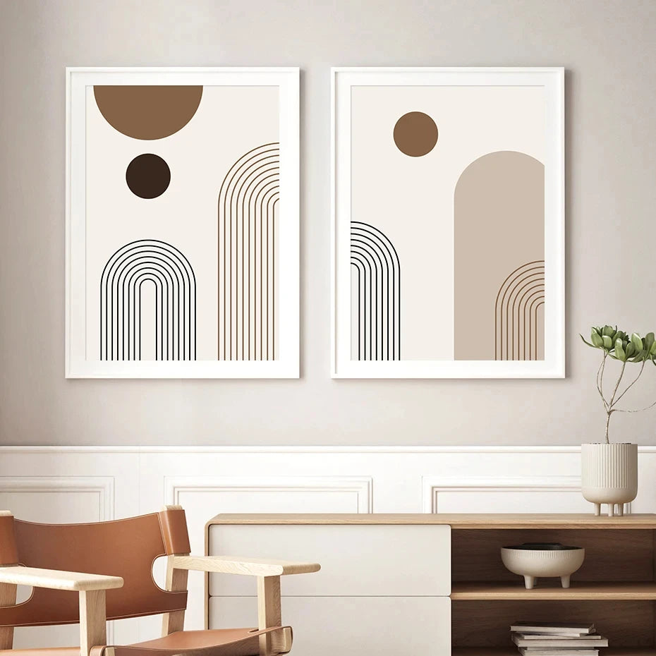 Abstract Geometric Lines Bohemian Posters Oil Paintings Wall Art Prints Modern Living Room Indoor Home Decoration Pictures 