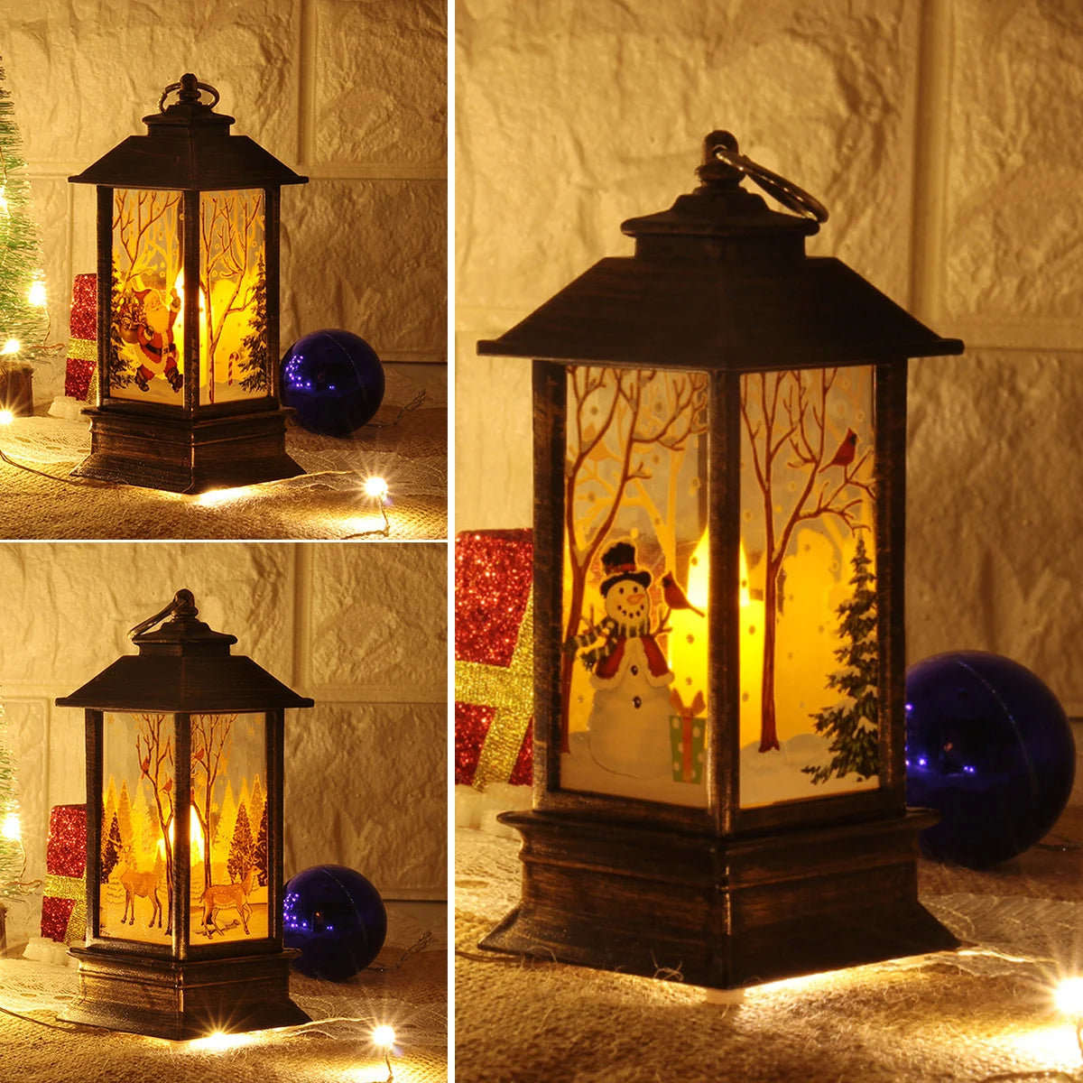 Christmas LED Lantern CUTE Xmas Santa Decor Light Torch Decorations Candle For Home Decoration Ornaments Christmas Party 
