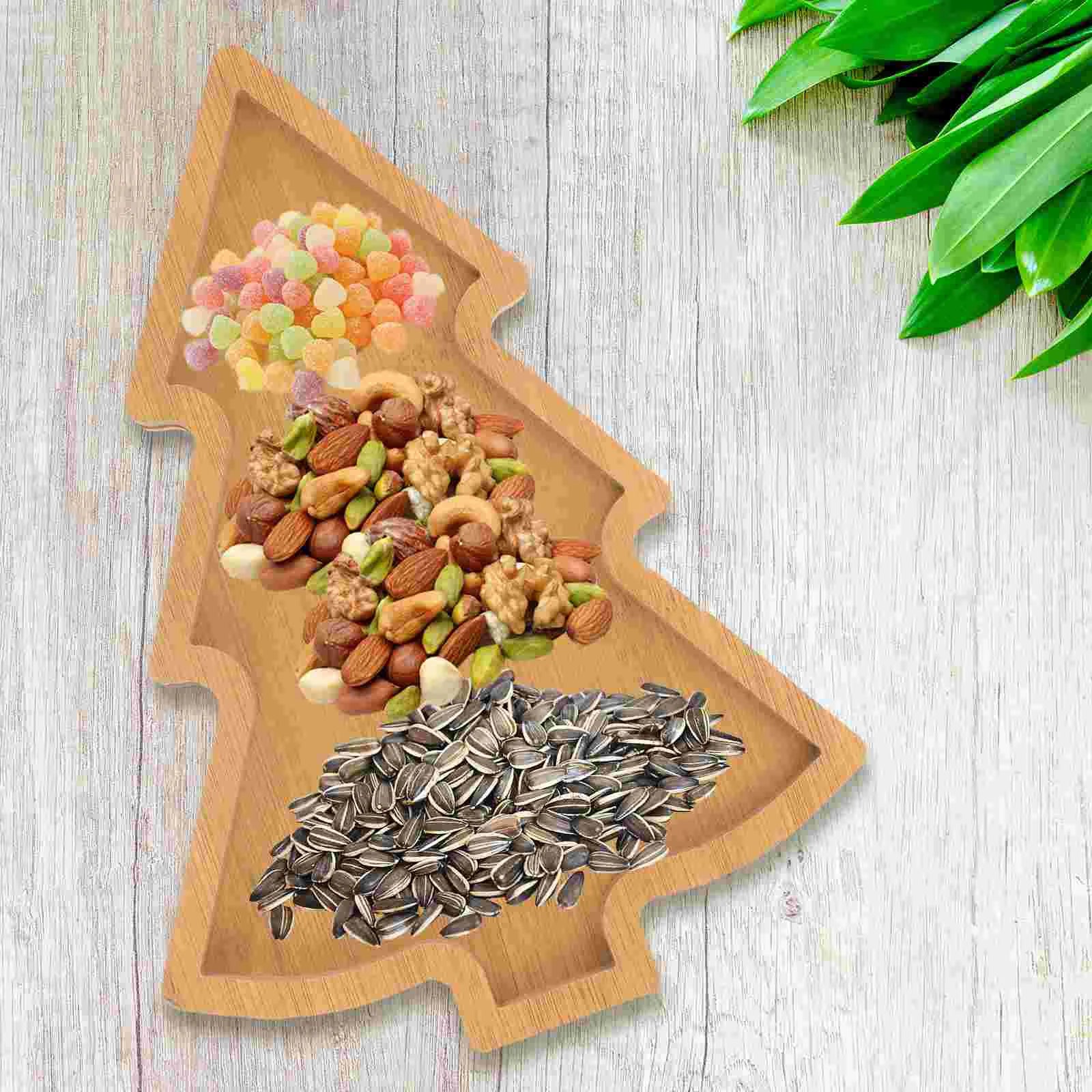 Christmas Serving Dish Beautiful Tray Tree Dessert Plates Light Bulb Wooden Food Man Japanese Candy 