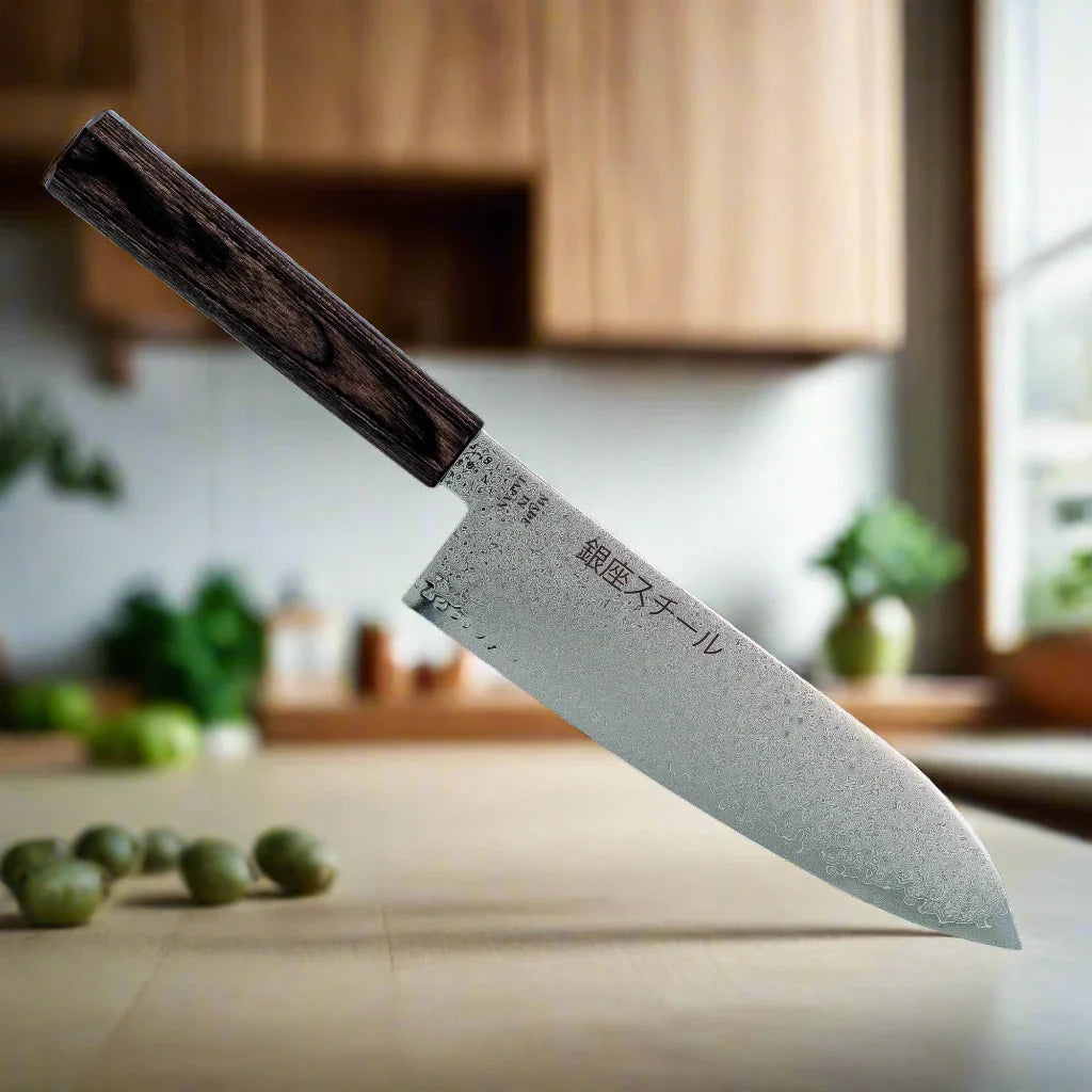 Seiryū (青龍) Series - Santoku Knife 180mm VG10 Damascus steel 