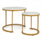 Set of 2 Modern Round Stacking Nesting Coffee Tables-Golden