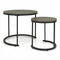 Set of 2 Modern Round Stacking Nesting Coffee Tables-Oak