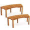 Set of 2 Outdoor Bench Acacia Wood Curved Garden Bench 2-Person