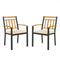 Set of 2 Patio Dining Chairs with Removable Padded Cushions-17 Inches