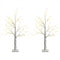 Set of 2 Pre-lit White Twig Birch Tree Battery Powered for Christmas Holiday