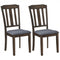 Set of 2 Rubber Wood Dining Room Chairs with Comfortable Backrest-Brown
