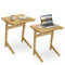 Set of 2 Wood Sofa Side Table C-shaped End Table with Wood Veneered Top
