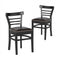 Set of 2 Wooden Dining Chair with Rubber Wood Legs for Restaurant-Black