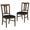 Set of 2 Wooden Upholstered Dining Chairs with High Curved Back-Walnut
