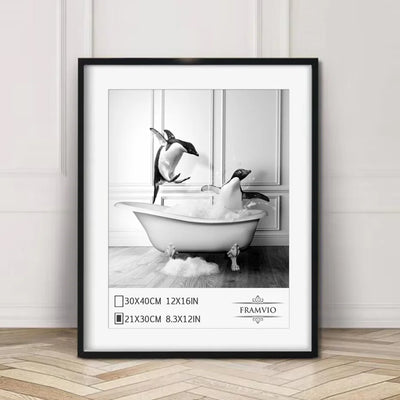 21x30, 30x40cm Black Picture Photo Frame – Aluminum, Simple Design, 40x50, 50x70cm, with Plexiglass Mat for Wall Art Mounting 