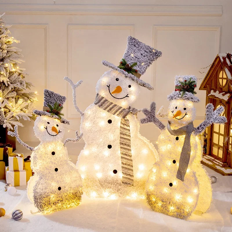 Home Decoration Accessories Christmas 2022 Snowman Fawn Christmas Tree Decoration LED Lights Christmas Ornaments New Year Gift 