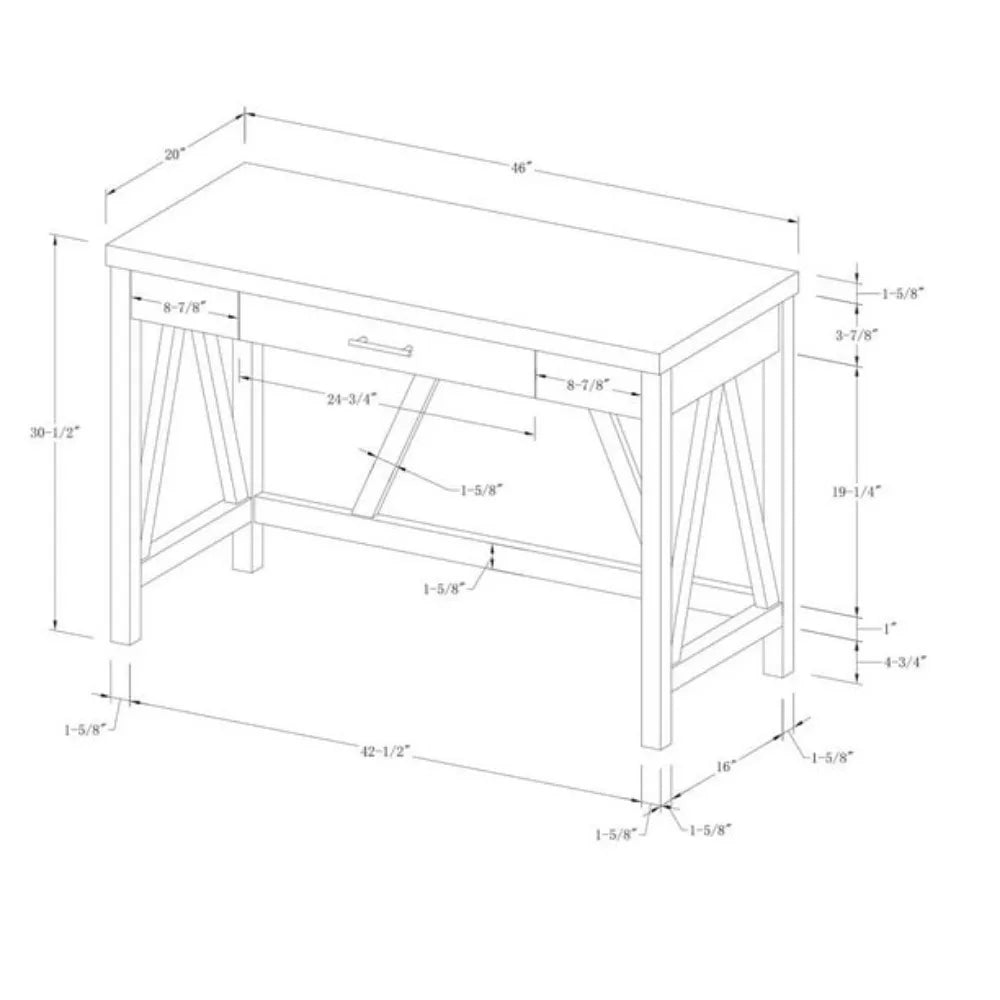 2023 New  Rustic Farmhouse Wood Computer Desk - Multiple Finishes