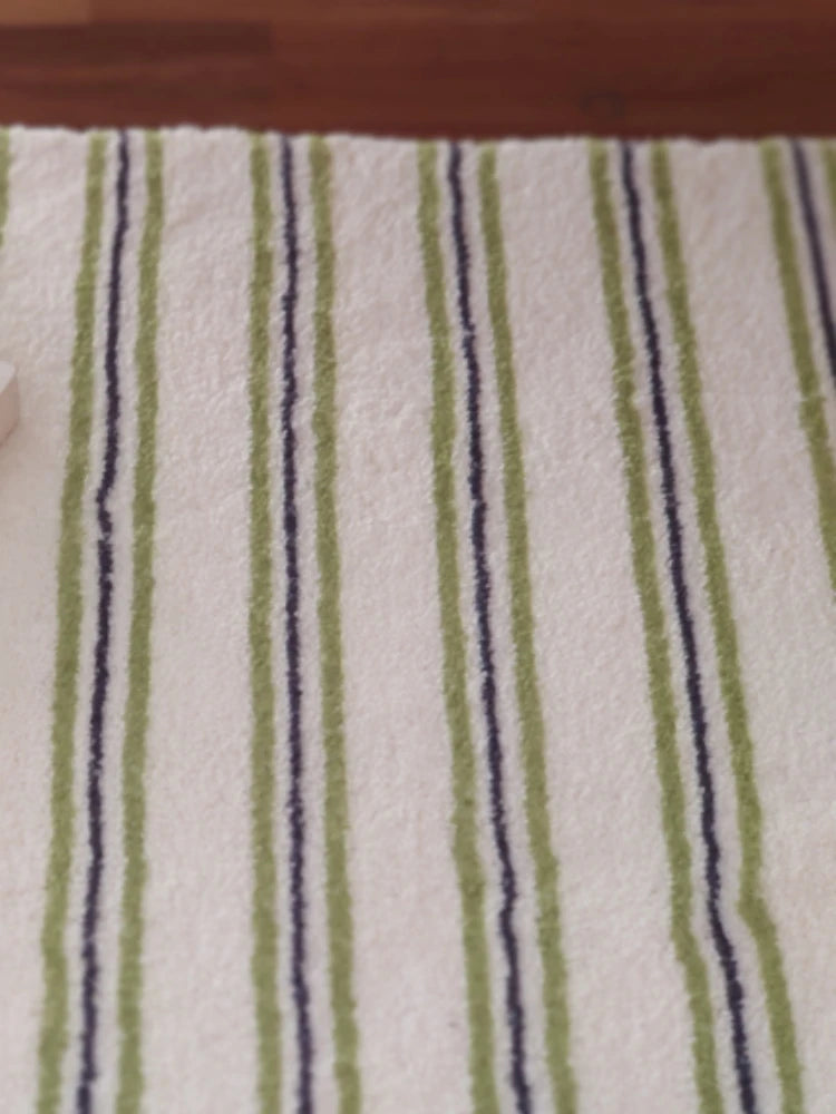 Minimalist Living Room Decorative Carpets Green Striped Bedroom Bedside Carpet Comfortable Coffee Table Rug Soft Balcony Rugs IG 