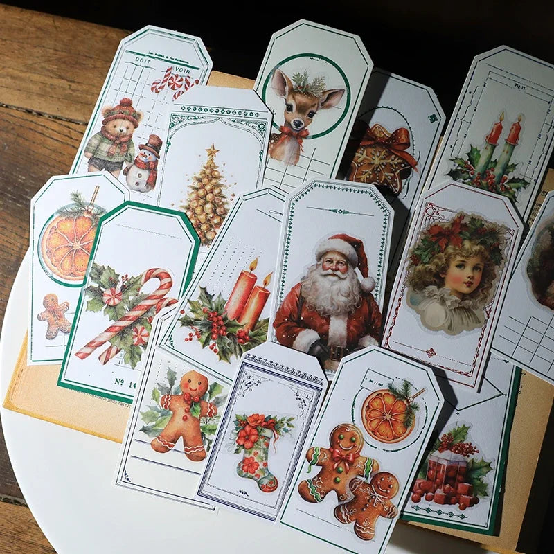 Vintage Christmas Sticker Pack Junk Journal Girl Paper Doll Sticker Collage Phone Laptop Diary Album Gift Scrapbooking Material