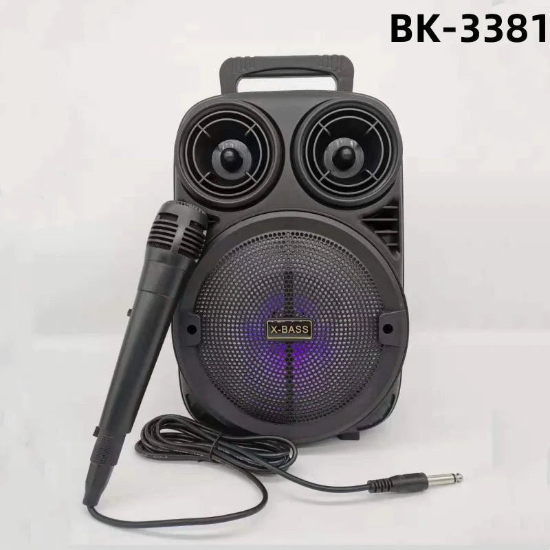 HiFi Quality Bluetooth Speaker - Portable Music Center with Stereo Subwoofer, Karaoke, RGB Lights, and Boom Box