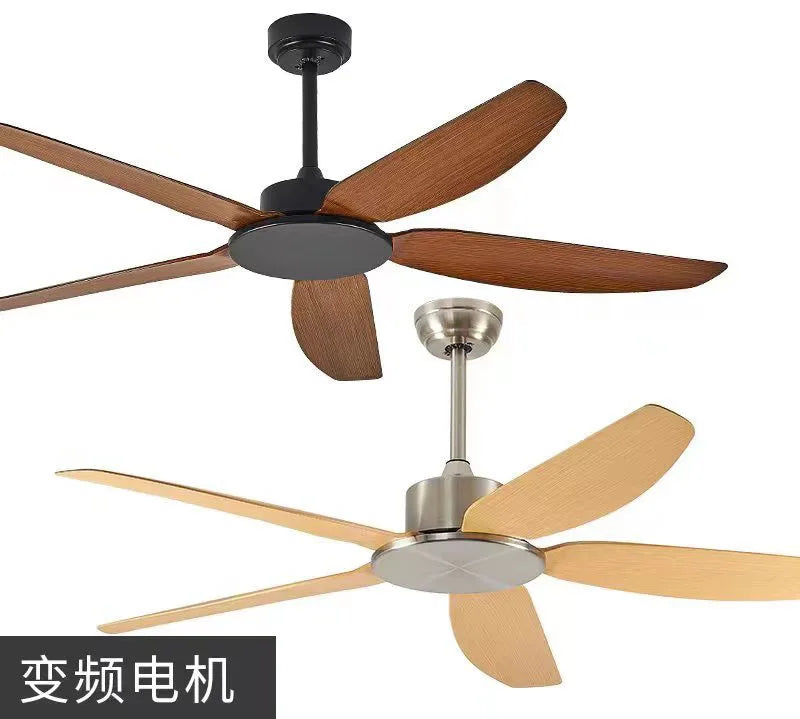 49/58 Inch Black Ceiling Fan – DC Motor with Remote Control, Commercial Dining Room, Strong Wind, Lampless Electric Fan