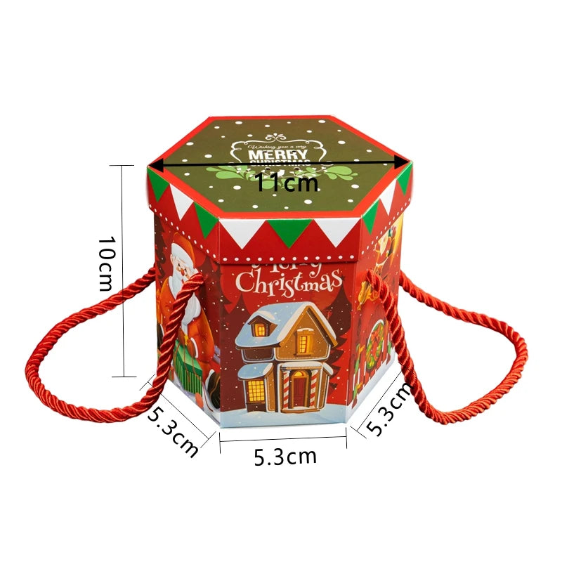 LBSISI Life 20pcs Christmas Cookie Gift Boxes For Candy Chocolate Packaging Happy New Year Paper Party Decoration Kids Navidad