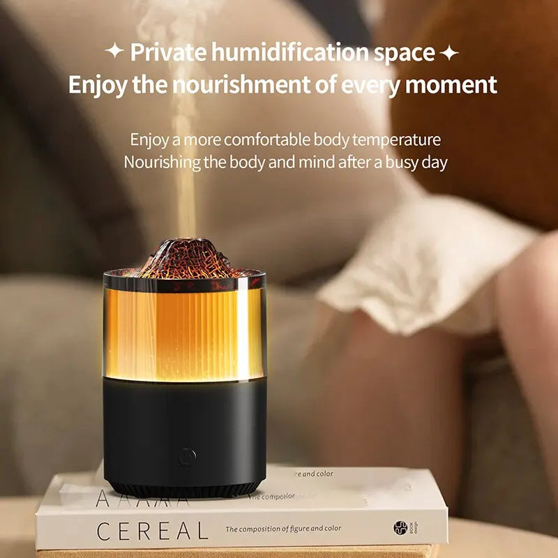 Cool Flame Lamp Humidifier - Colorful Mini Silent Desktop Ambient Lamp & Aromatherapy Machine