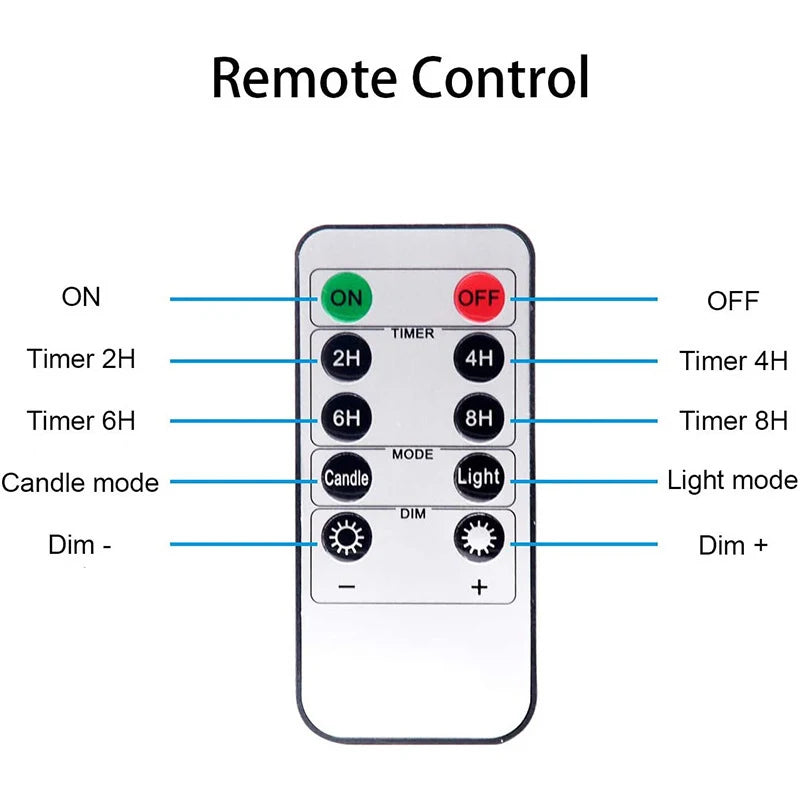 Remote LED Electronic Candle Lights Flameless Candle LED Glass Candle Set with Control Timer For Christmas Home Decor Wedding