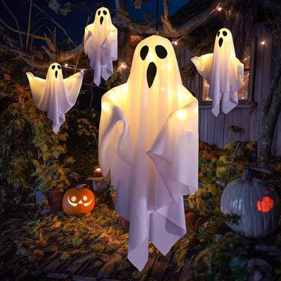 LED Glow Ghost Party Halloween Decoration for Home |  Indoor & Outdoor Halloween Decoration | Hanging Horror Props with Lights 
