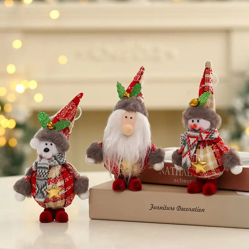 Christmas Dolls Santa Claus Snowman Deer Toys Xmas Figurines Home Decoration Christmas Gift Kids Ornament Happy New Year 2023 