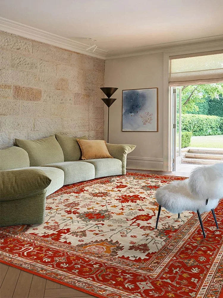 Retro Art Persian Carpet Comfortable Refreshing Bedroom Rug Luxury Living Room Decoration Large Area Carpets Balcony Rugs Tapete 