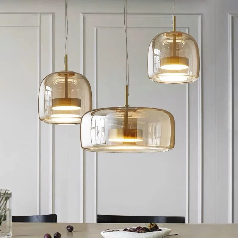 Nordic Glass Cover LED Pendant Lights - Elegant Chandeliers for Living Room, Dining Room, Coffee Tables, and Bedroom