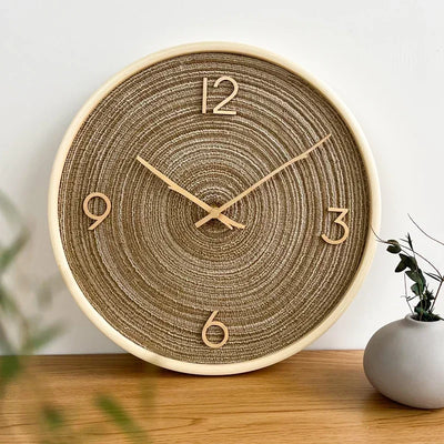 Solid Wood Silent Wall Clock - Modern Nordic Style for Living Room, Simple and Decorative Art 