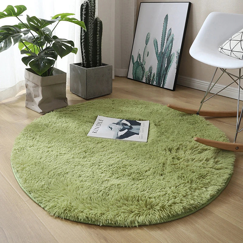 Fluffy Wool Rug Living Room Carpets Faux Fur Round Mat Kids Room Long Plush Rugs Home Bedroom Decor Shaggy Carpet 