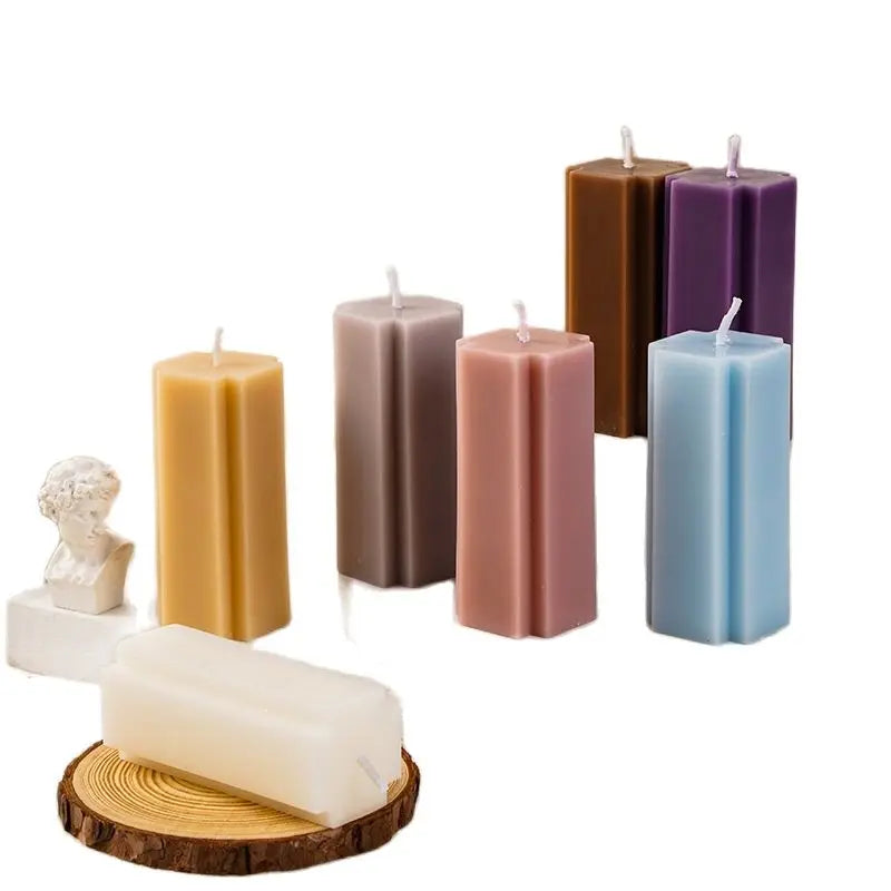 6 PCS Christmas Soybean Wax Scented Aromatic Candle Household Bedroom Geometric Modeling Scented Candle Aromatherapy For Party