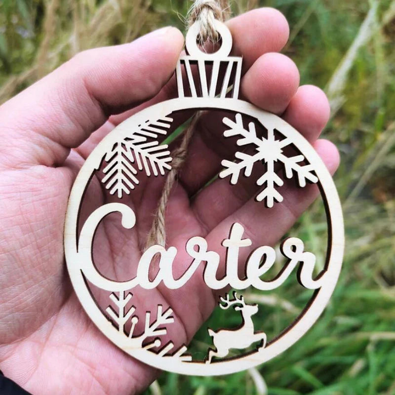 Custom Christmas Different Names Tree Hanging Ornament Personalized Wooden Bauble Christmas Decoration DIY Wood Gift  2023