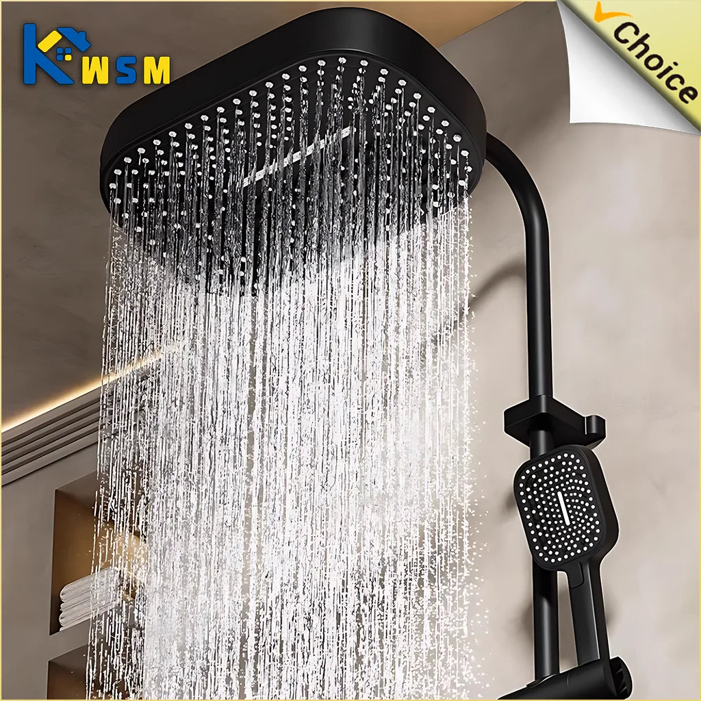 Square Overhead Shower Set Home Booster Shower Set Shower Bathroom Bathing Nozzle Bath Shower Head Bathroom Accessories