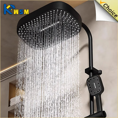 Square Overhead Shower Set Home Booster Shower Set Shower Bathroom Bathing Nozzle Bath Shower Head Bathroom Accessories 