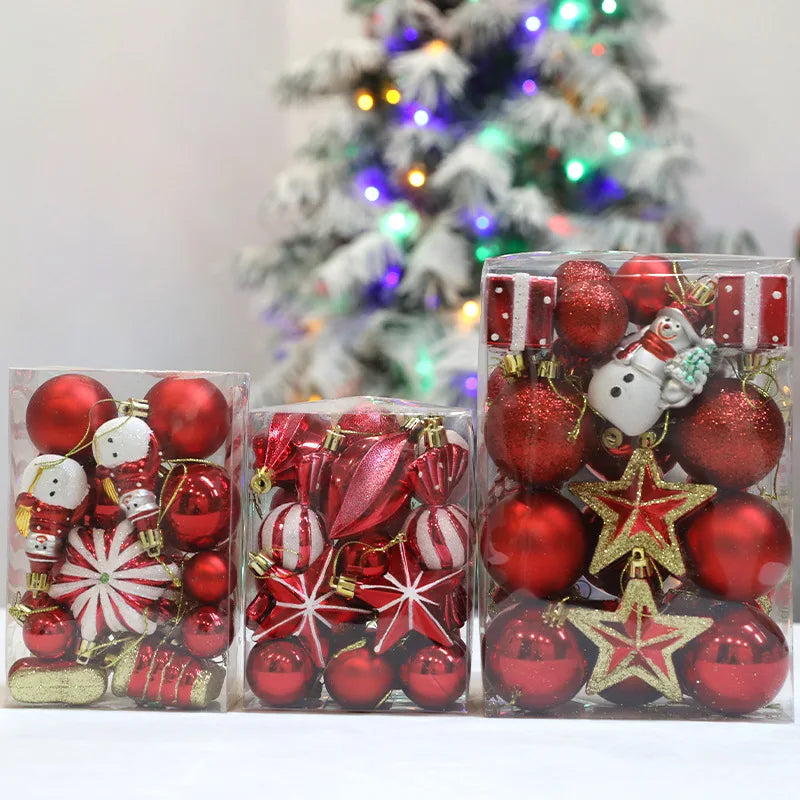 Christmas Tree Balls Red Candy Cane Hanging Ornament Big Pendants Set Christmas Decorations For Home 2024 Natal Navidad New Year